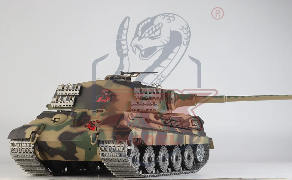 Heng Long rc tanks 1/16 German King Tiger tank Model(Metal Road Wheel & Sprocket wheel & Gun canal)(360ﾂｰRotating Turret) 