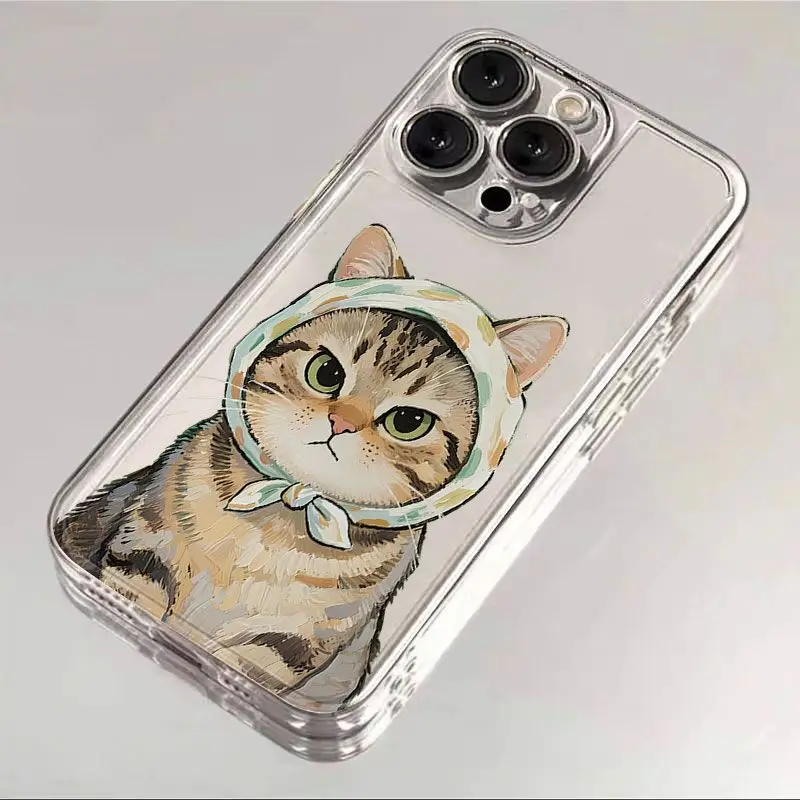 Cartoon Kitten Couple Transparent Phone Case - Cute Stylish Protective Cover