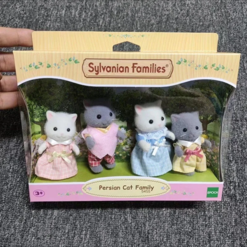 Original Sylvanian Families Anime Girl Persian Cat Family Series Figure Furniture Set Pvc Statue Model Doll Toys Gifts 2