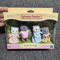 Original Sylvanian Families Anime Girl Persian Cat Family Series Figure Furniture Set Pvc Statue Model Doll Toys Gifts 2