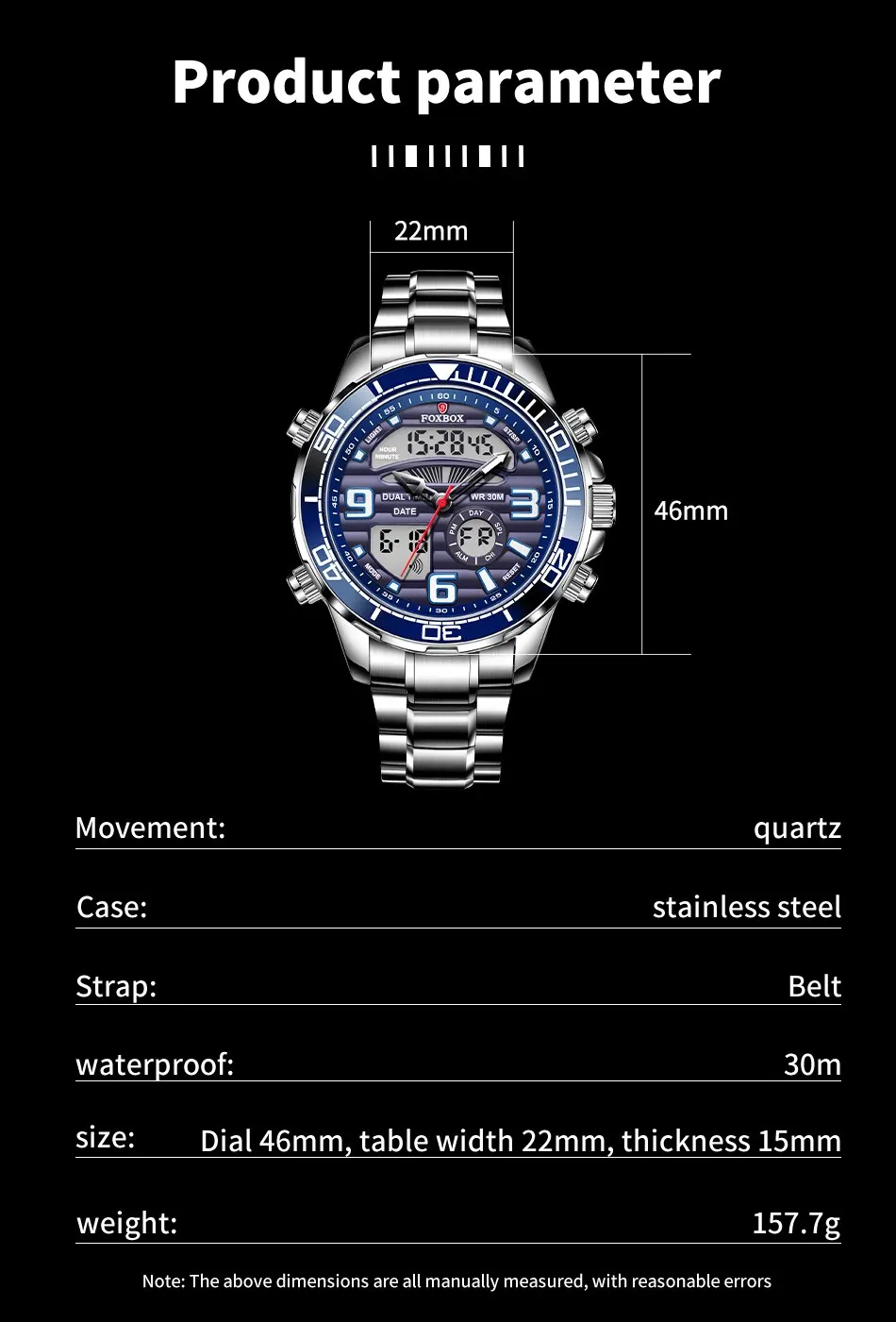 2024 top marke luxus digital herren uhren top luxus sport quarz armbanduhr für männer alle stahl militär wasserdichte uhr + box – Detail 2