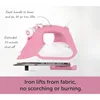 1800W Smart Iron with Auto Lift for Clothes, Sewing, Quilting and Hand Ironing Soleplate Steam Iron Pink Electric Irons 2