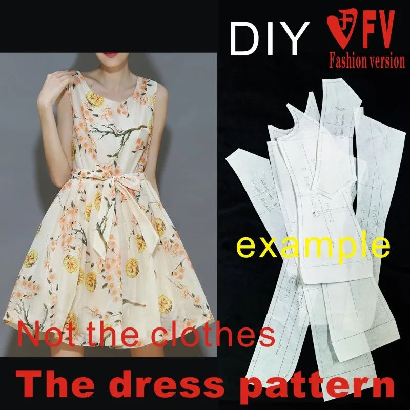 Clothing DIY The dress Dresses Sewing Pattern cutting drawing Women's Dress Sewing Template BLQ-92