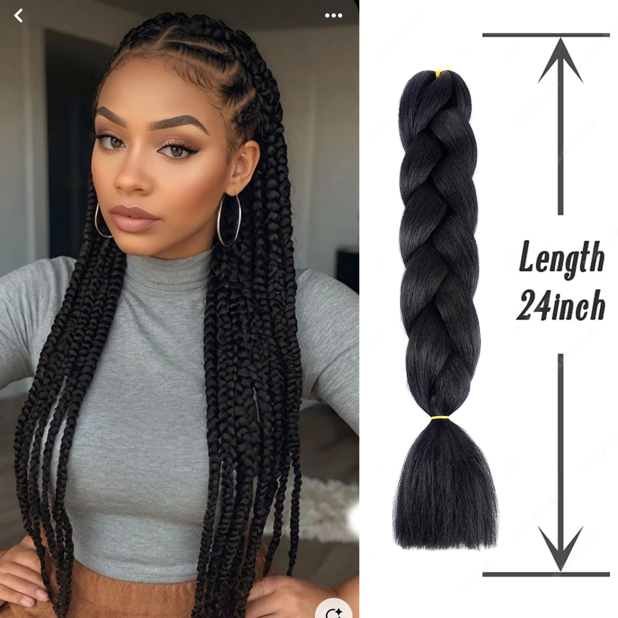 24 Inch Jumbo Braid Extensions - Ombre Color