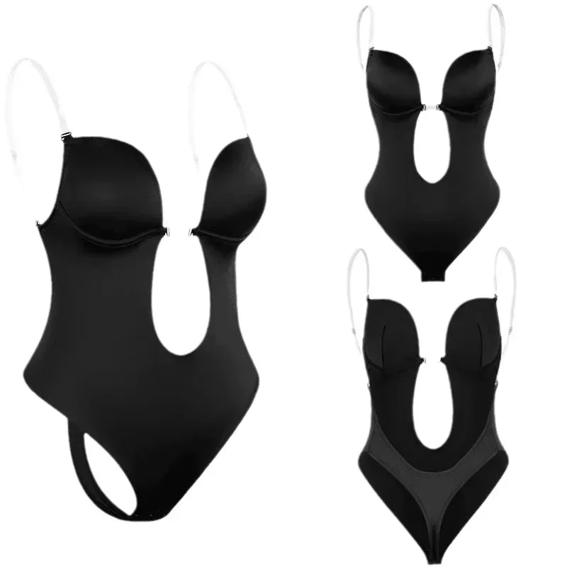 Women's Invisible Underwear One-piece Shapewear Abdominal Body Corset Wedding Gown U Shape Backless Corset Deep V Evening Gown