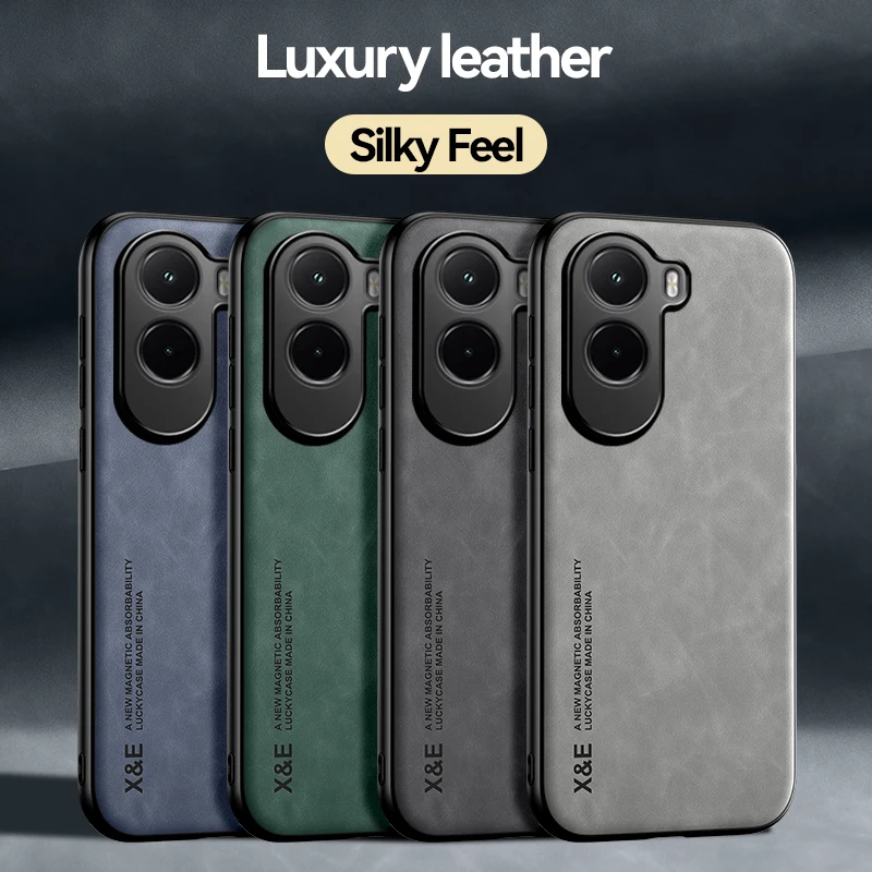 Luxury Leather Magnetic Car Holder Phone Case