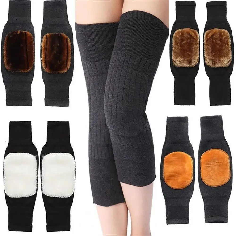 

Men & Women Thick Wool Leg Warmers Winter Rheumatic Arthritis Knee Braces Leggings Leg Sleeves Ski Cycling Running Knee Wraps