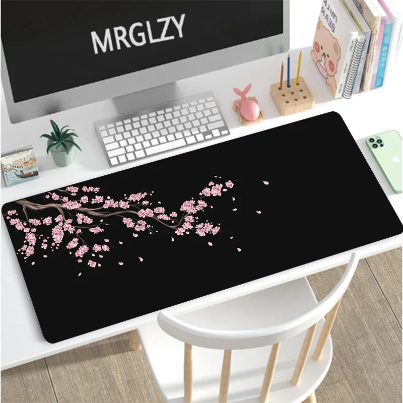 

Japanese pink cherry blossom style notebook PC rubber mouse pad computer game accessories player mouse pad large keyboard mat