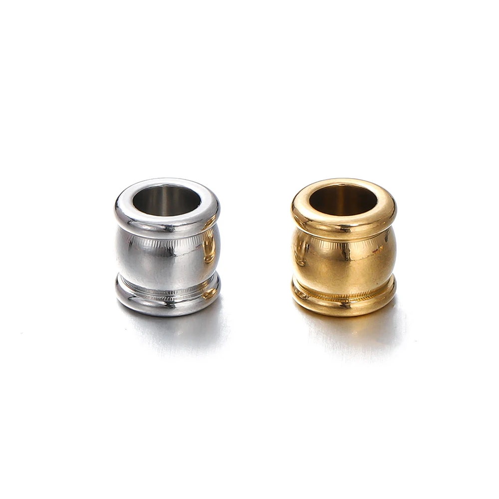 30 Distanziatori Per Perline In Acciaio Inossidabile 8x2,5 Mm - Foro Grande - Per Collane, Bracciali, Gioielli - Nascondi Nodi - Non Catturano I Capelli - 5