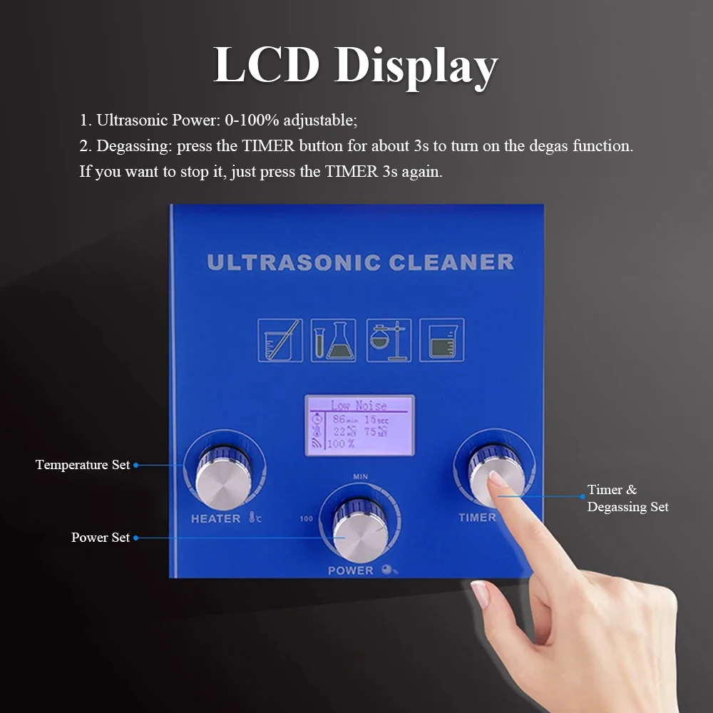 전원 조정 저소음 실험실 의료용 초음파 청소기 3L 30L LCD 목욕 오일 먼지 탈지 산업 울트라 소닉 클린 기계