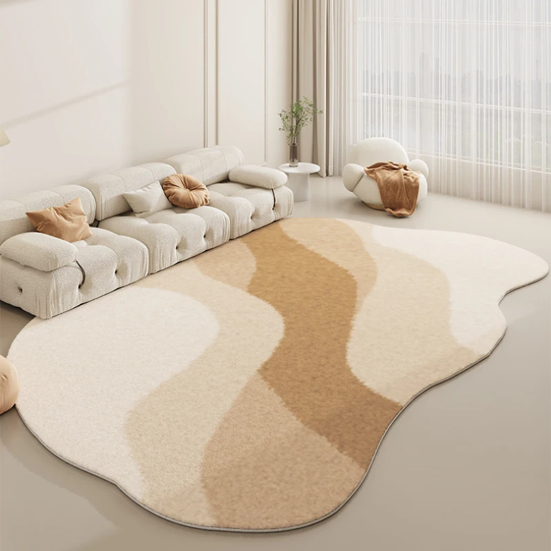 

Simple Irregular Bedroom Large Plush Carpet Ins Cream Color Living Room Decoration Carpets Home Study Cloakroom Fluffy Soft Rug