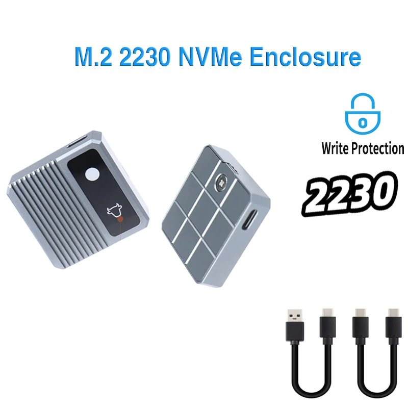USB 3.2 Gen 2 M2 SSD USB 인클로저 지지대 UASP 트림 쓰기 보호 터치 버튼, 미니 2230 M.2 SSD 케이스, 외부 상자, 10Gbps