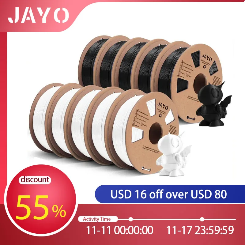 

PLA PETG PLA PLUS SILK WOOD ABS Filament 3D Printer For 3D Printe Plastic Filament 1.1KG 10 Rolls/Set 1.75MM 10 Times Toughness