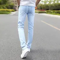 Men Jeans Stretchy Straight Leg Versatile Teenager Slim Fit Pencil Jeans   Pencil Jeans  Streetwear 1