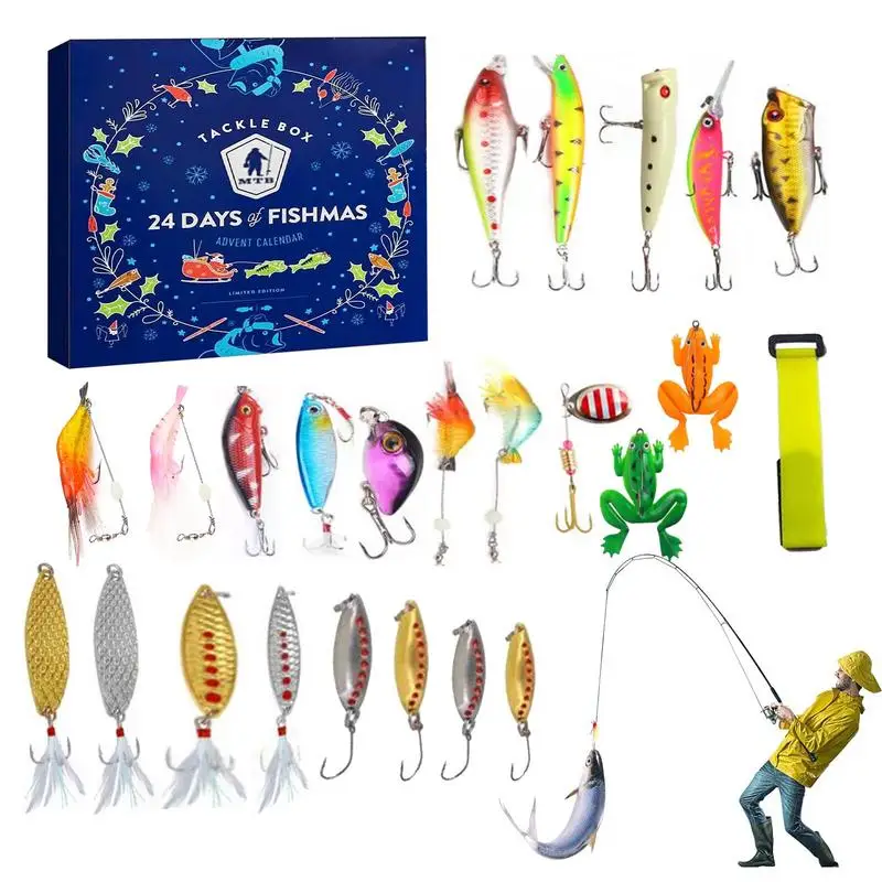 Fishing Advent Calendar 24days Christmas Advent Countdown Calendar Fishing  Lure Set Fishing Tackle Surprise Gift For Fish Lovers - AliExpress
