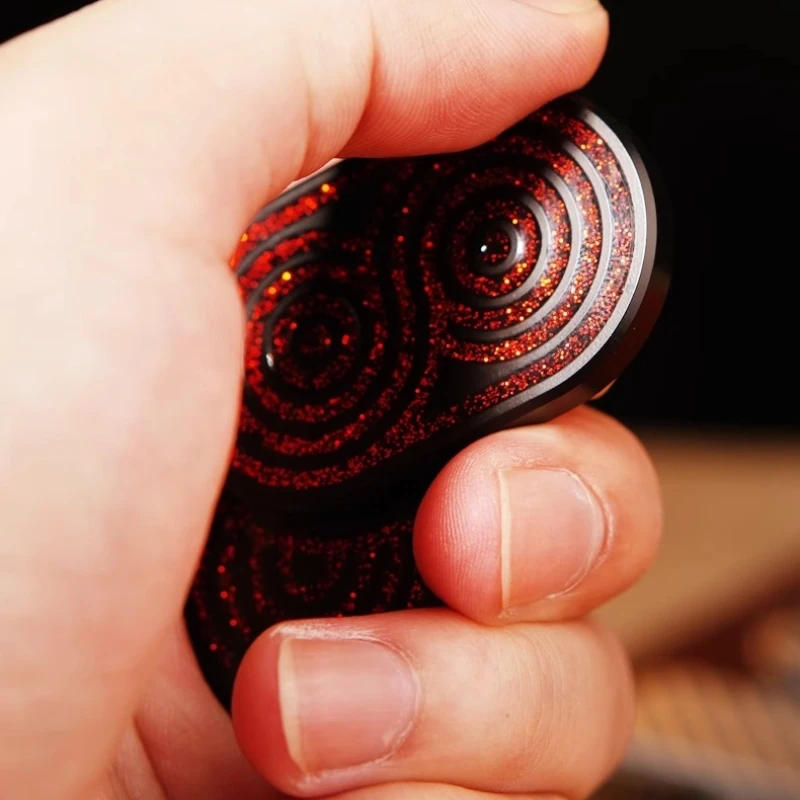 Mechanical Fritillary Three-layer Push Card Slider Decompression Fidget Spinner Metal Magnetic Stress Relief Fingertip EDC Toy