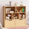 Vabches Kids Bookshelf Toy Storage Organizer Wooden Children's Bookcase with 2 Drawers on Wheels&5 Storage Cubbies for Playroom 1