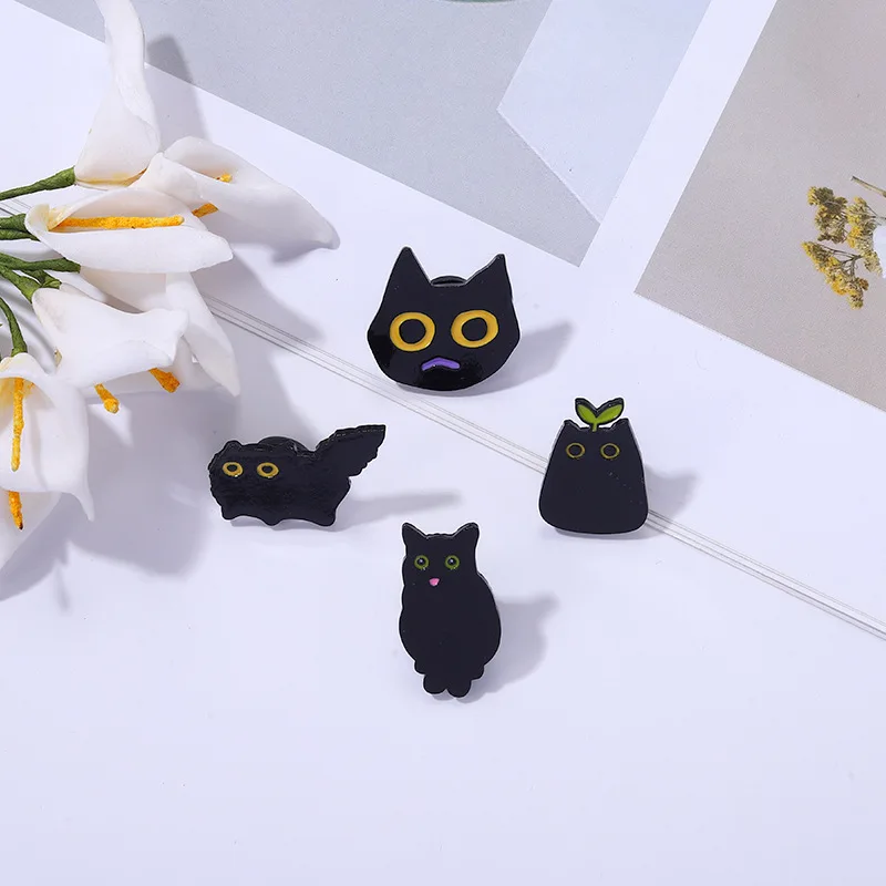 Cats Memes meme Chonky black cat crazy screaming mood pin icon in a  backpack for man woman metal brooch fashion funny badge lapel necklace  decoration - AliExpress