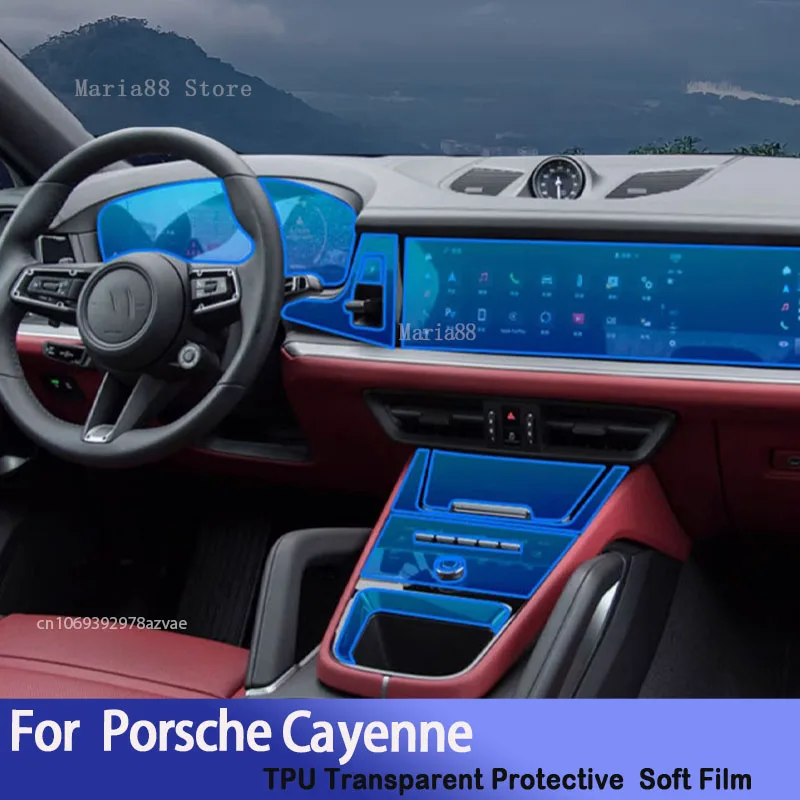 

For Porsche Cayenne(2024)Car Interior Center Console Transparent TPUProtective Film Anti-scratch Repair Sticker