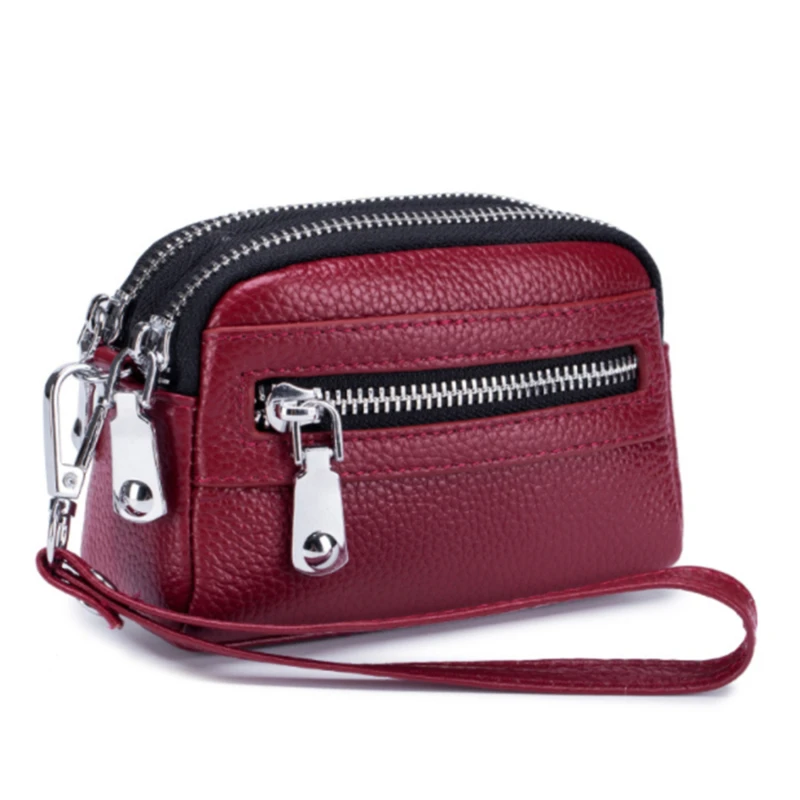 Brand Leather Coin Purse Women Wallet Waterproof Designer Short Fashion Credit Card Holder Wallet Double Zipper Clutch Bags