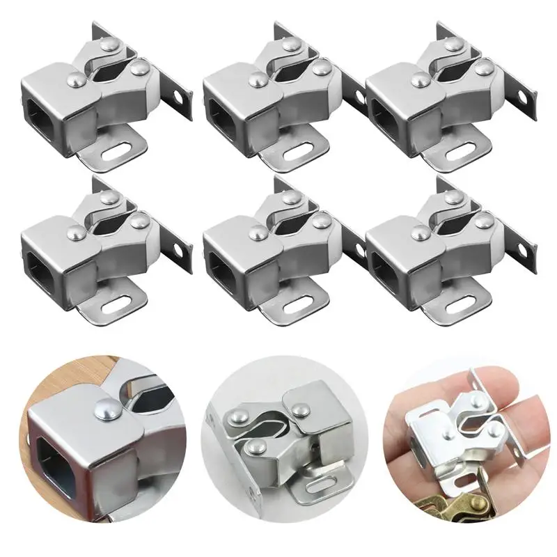 Cabinet Door Latch 12pcs Strong Practical Double Roller Catch For Cupboard Cabinet Drawer