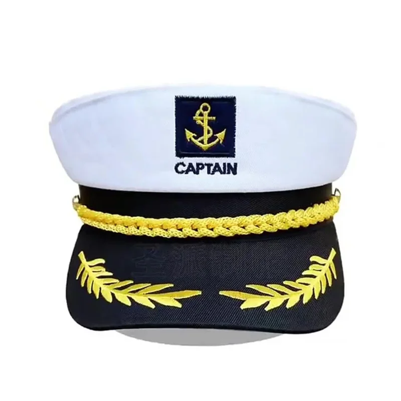 

Adult Yacht Sailor Captain Hat Adjustable Men's and Women's Party Hats Makeup Ball Dressing Event Boat Navy Captain Military Cap