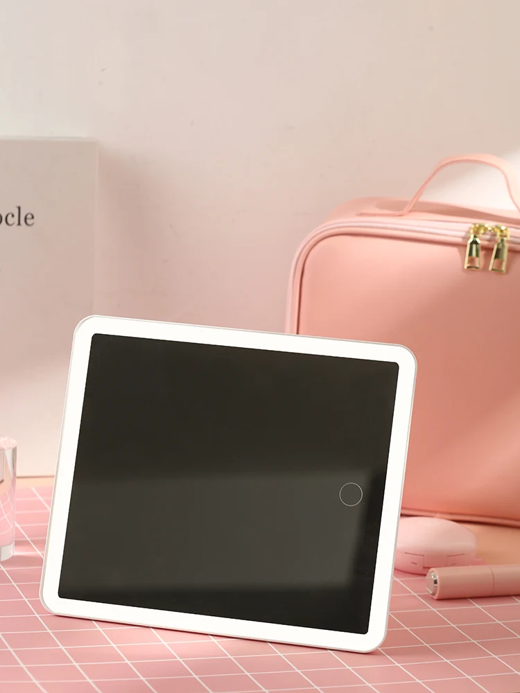 Borsa per il trucco con specchio Custodia da viaggio Organizzatore cosmetico illuminato Luci a LED a 3 colori Divisori regolabili e portaspazzole - immagine 6