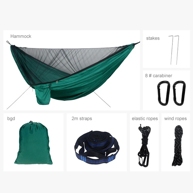 Portable Quick Setup 290*140cm Travel Outdoor Camping Hammock Hanging Sleeping Swing Bed with Mosquito Net camping hammock outdoor hammock swing