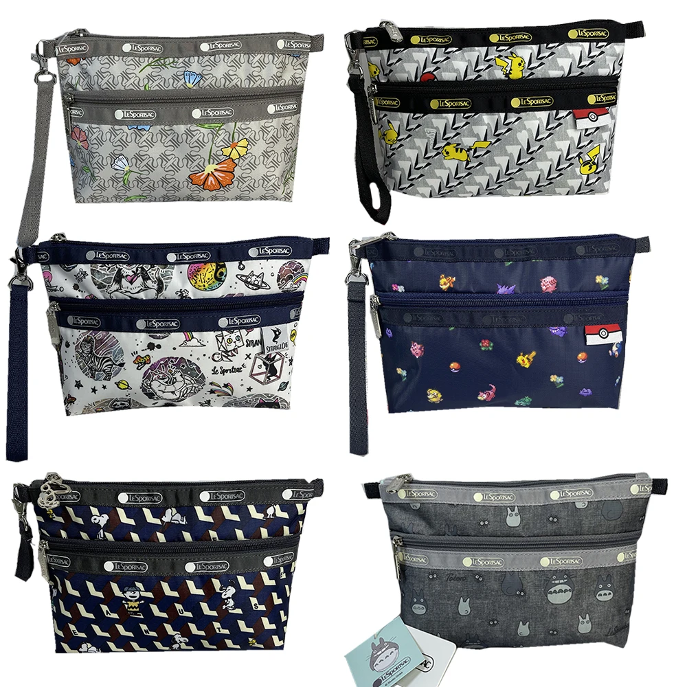 Kawaii аниме Snoopys Pikachu Totoros Lesportsac Сумка-клатч мультяшный Модный женский косметичка с