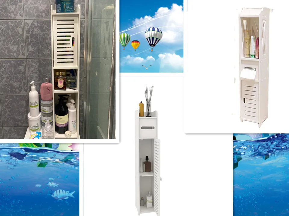  Waterproof Cabinet Toilet Storage Rack Narrow Side