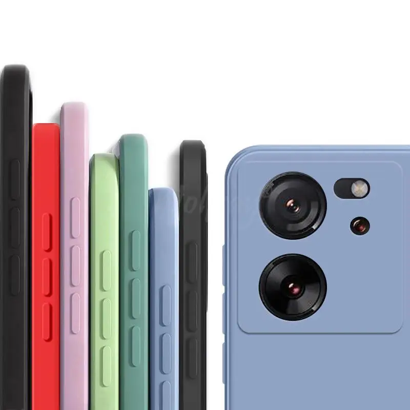 Per Xiaomi 13T Pro Case Liquid Silicone Plain Rubber Fundas Protector Case Xiaomi 13T Pro Cover Tpu Phone Case Mi 13T 12T 11T