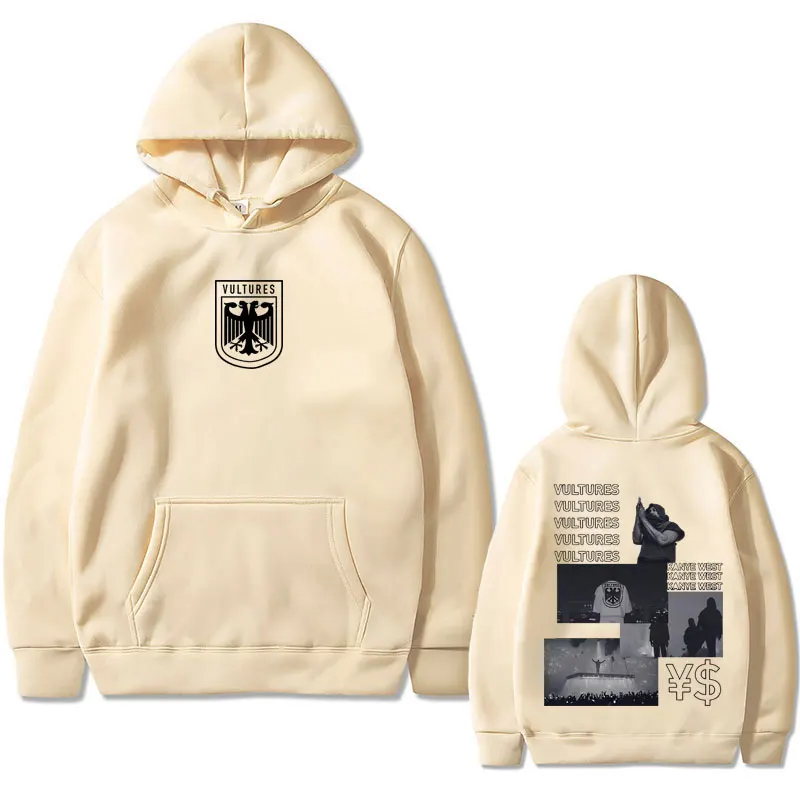 Rapper Kanye West Ys Ty Dolla Sign Vultures Print Hoodie Men Casual Oversized Sweatshirt Male Fashion Hoodies Men's Streetwear