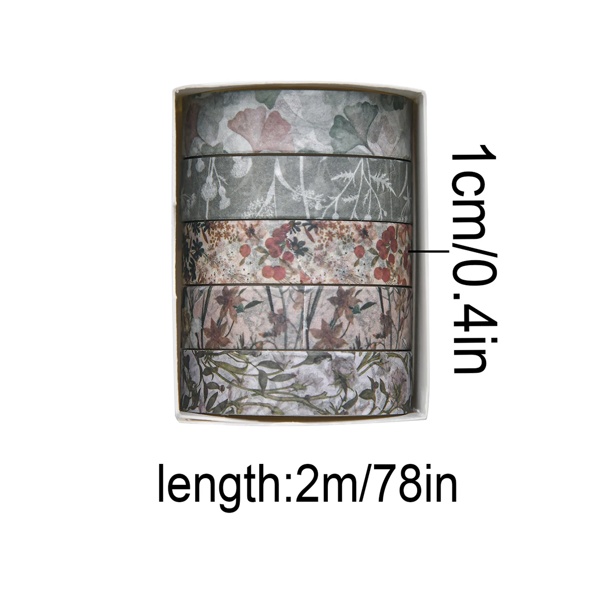5 롤/박스 포레스트 플랜트 프린트 와시 테이프 세트 DIY 스크랩북 일기 사진 앨범 공예 용품을 위한 장식 마스킹 테이프