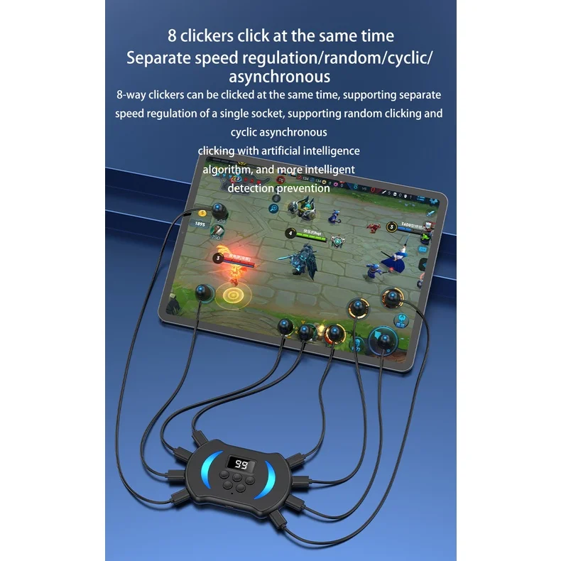 Auto Screen Clicker 4 head Auto Tap Clicker Adjustable Speed Connection Physical Simulation Finger Click Device