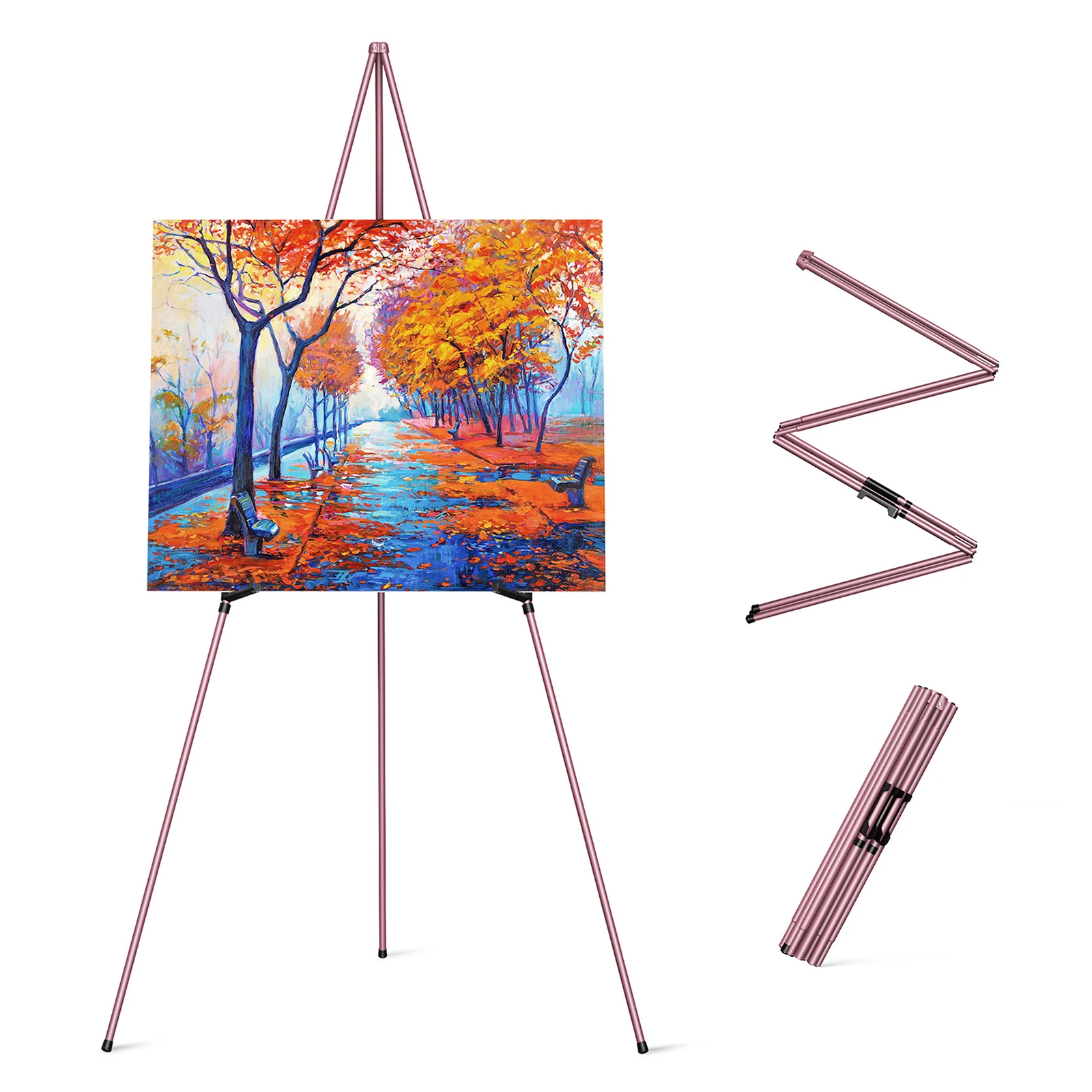 AOOKMIYA Portable Adjustable Metal Sketch Easel Stand Foldable Travel