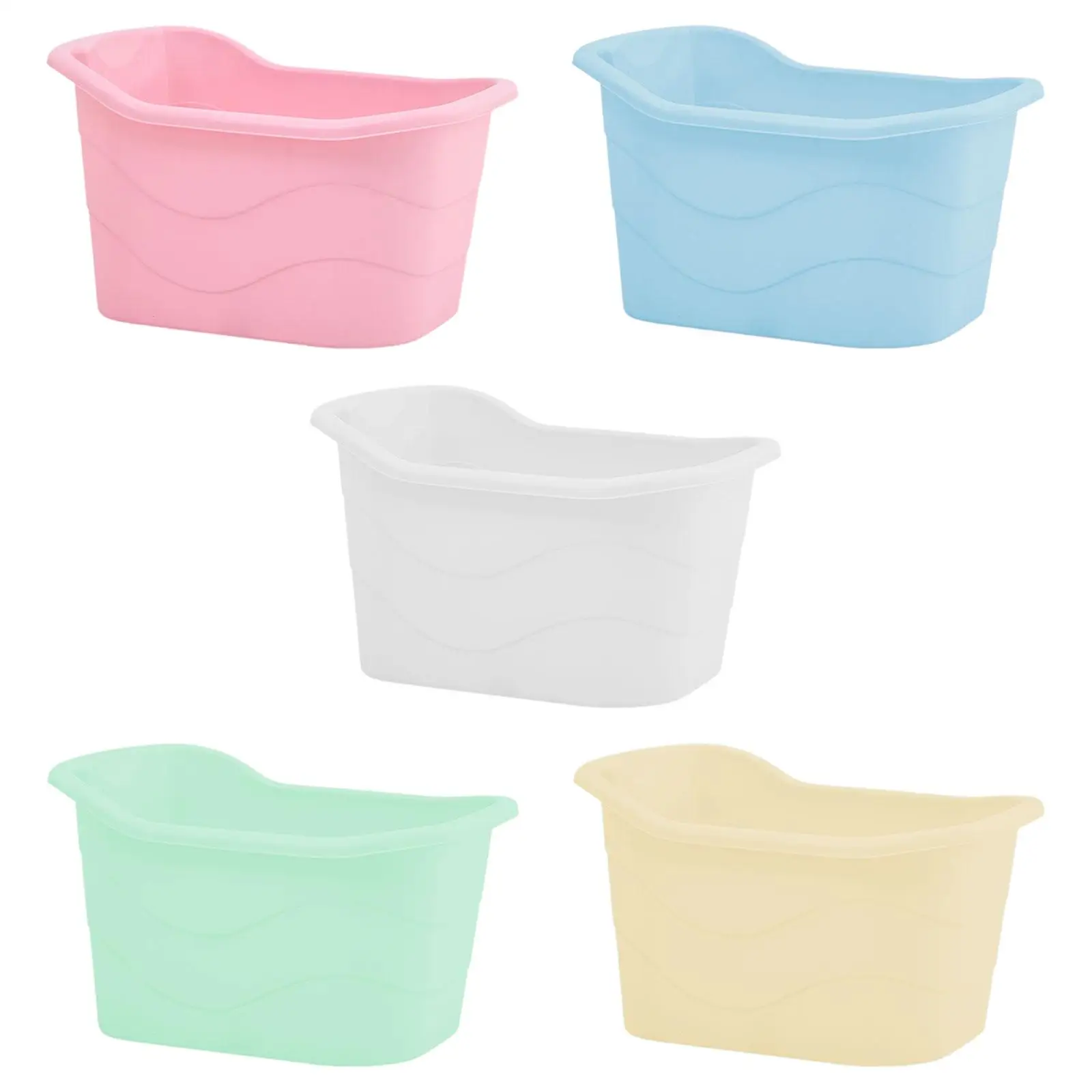 Baby Tub Bucket Side Drainage Hole with Support Seat Shower Basin Baby Bath Tub Bathroom Accessories for Kids Toddlers Newborn