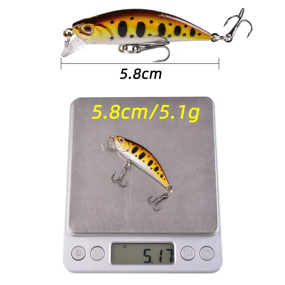 5Pcs 5.8cm 5.1g Pesca Jerkbait Lure Sinking Minnow Fishing Lures Hard Bait Black Minnow Wobbler Fishing Tackle 4