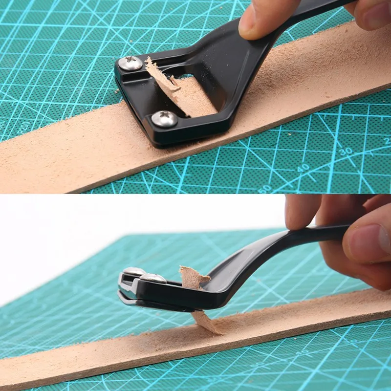 가죽 스카이빙 나이프 안전 베벨러, 교체 블레이드 3 개, DIY 공예 필러, 씨닝 삽 나이프, 스키버 절단 도구