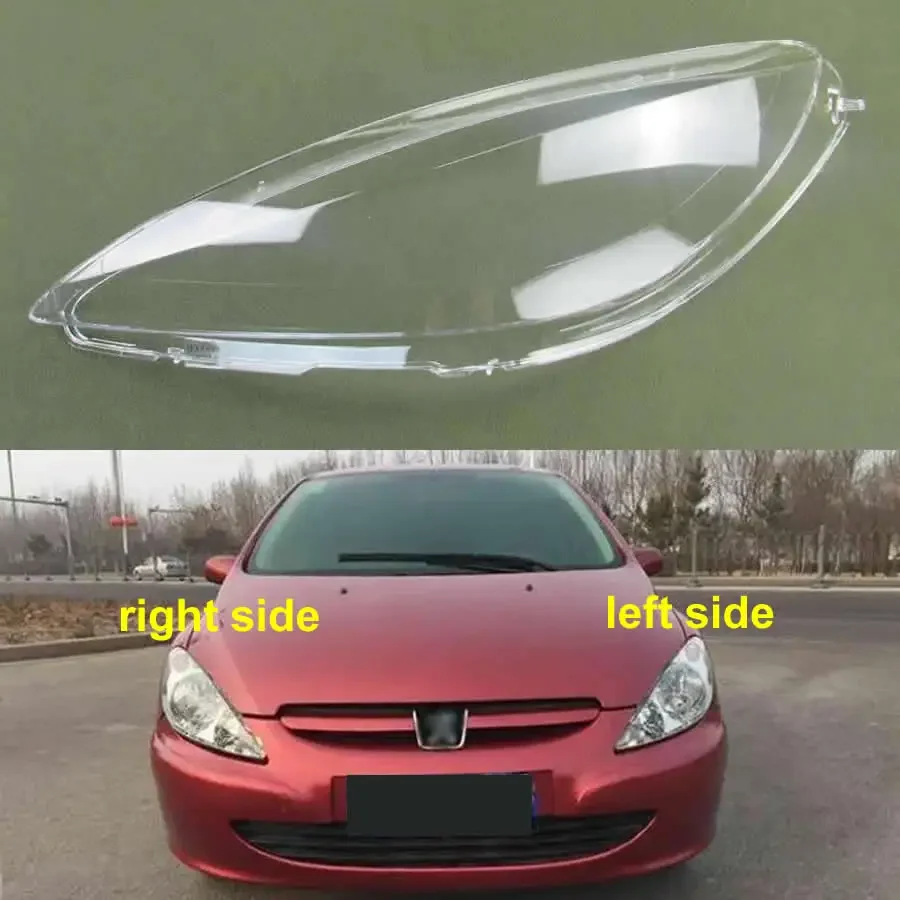 For Peugeot 307 2003 2004 2005 2006 2007 Front Headlamp Transparent Cover Lampshade Lamp Shell Plexiglass Replace Original Lens