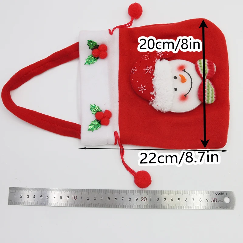 (1 piece/bag) 20 * 22cm New Year candy bag children's toy apple lucky bag portable for storage DIY