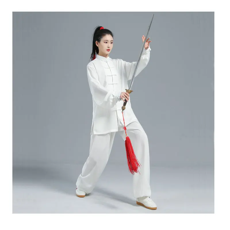 Women Cotton Silk  Chinese Tai Chi Suit Men Kung Fu Wushu Martial Arts Uniform Wing Chun Jacket Pant Oriental Exercise Clothing