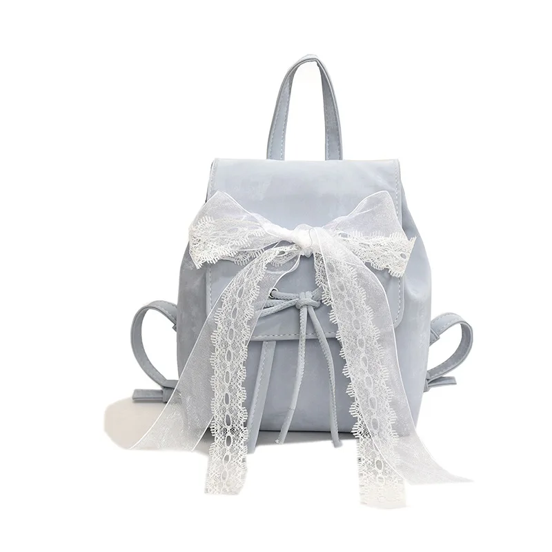 2024 New Lace Bowtie Women's Small Backpack Fashionable Ballet Style Fresh Backpack Multicolour Exquisite High Quality Elegant