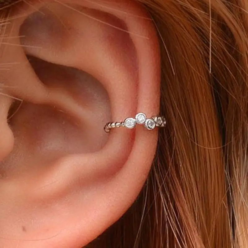 

Korean Beads Clip Earrings For Women Sweet Zircon Earing Without Hole Jewelry Fake Earrings Single Ear Clip Earings 1Z40C1