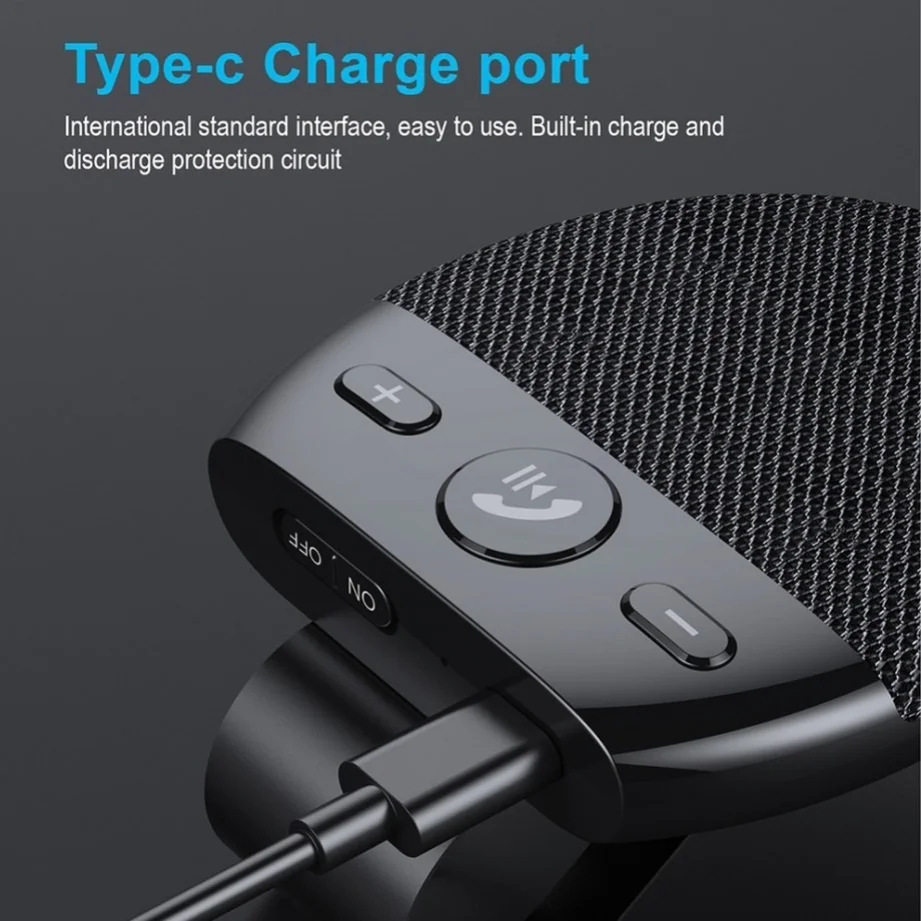 sem Fio Bluetooth Carro Alto-falante Hands Kit Mãos Livres Azul-dente Multiponto Alto-falante Telefone Sol Viseira Dente Azul Acessórios do Carro - Imagem 6