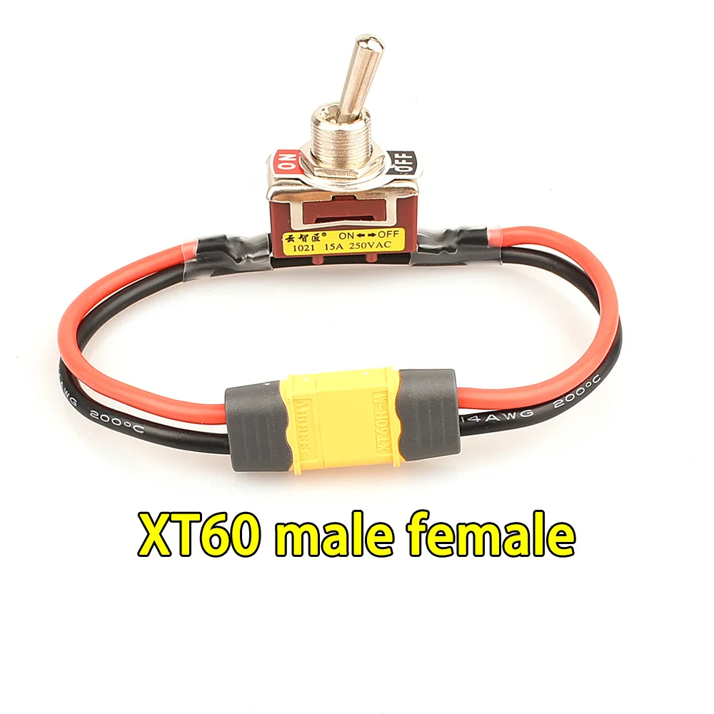 대전류 고부하 스위치 XT30 XT60 XT90 T 플러그 전원 켜기-끄기 토글 스위치 RC 비행기 ESC 모터 연결 어댑터