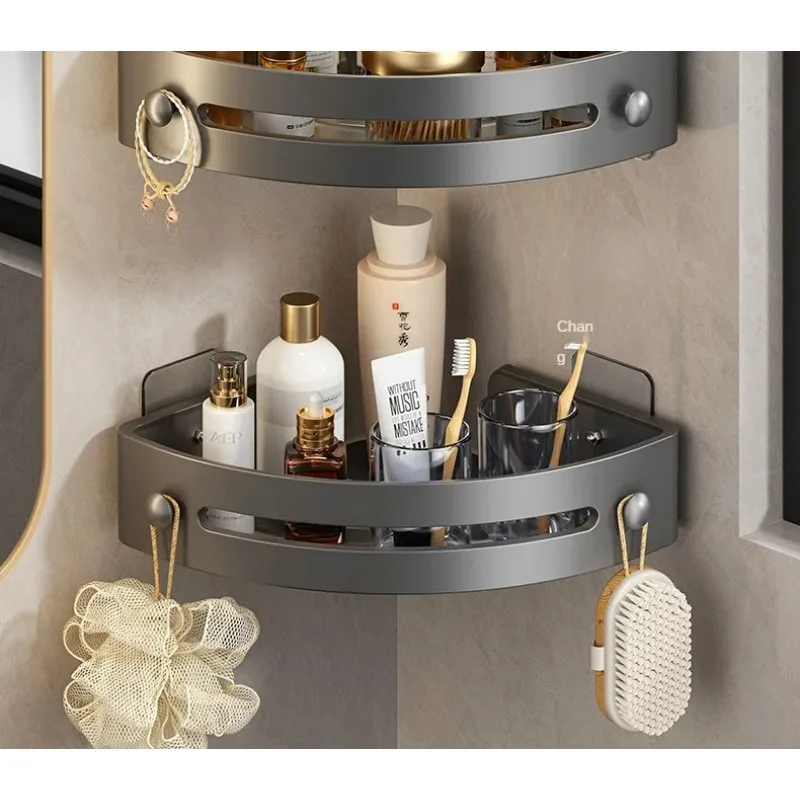 2PCS Bathroom Shelves Kitchen Storage Organizer Plastic Shampoo Rack Shower Shelf Bathroom Accessories No Drill Shelf