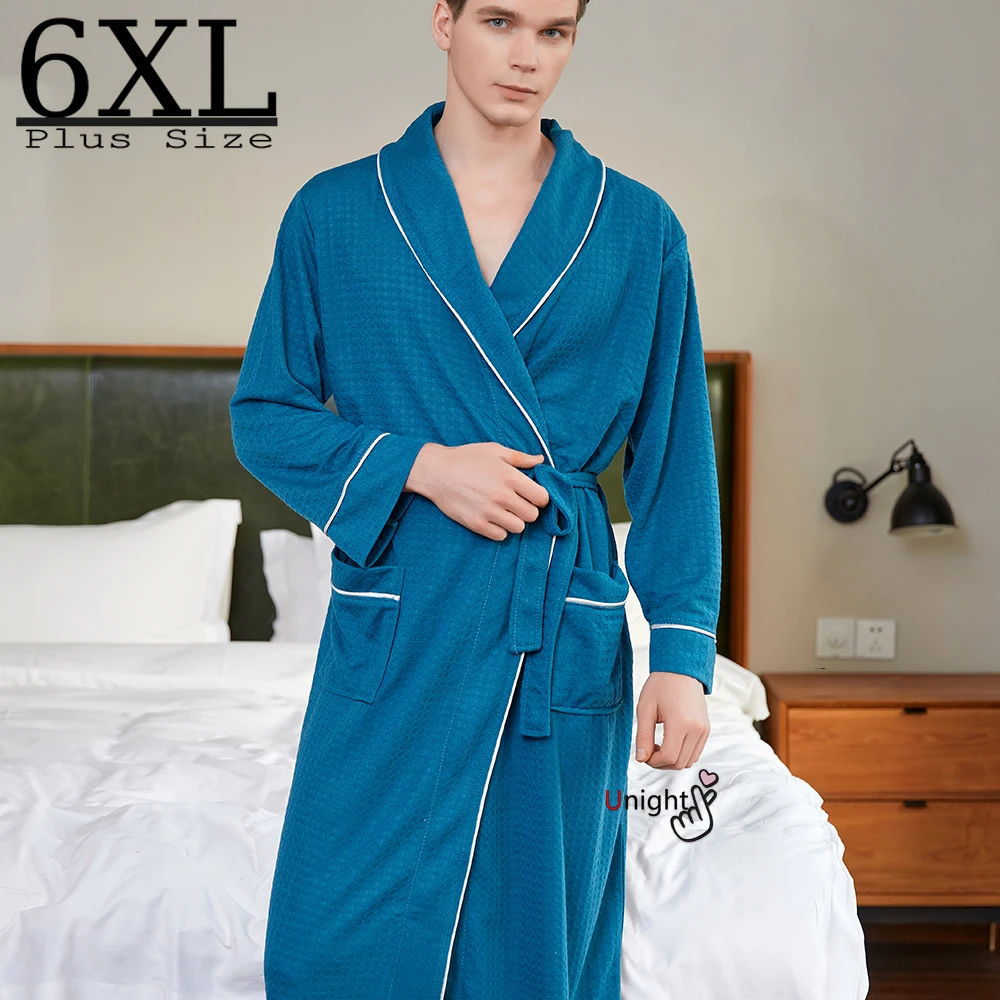 Albornoz de pecho grande para hombre, Conjunto de pijama de verano con ...