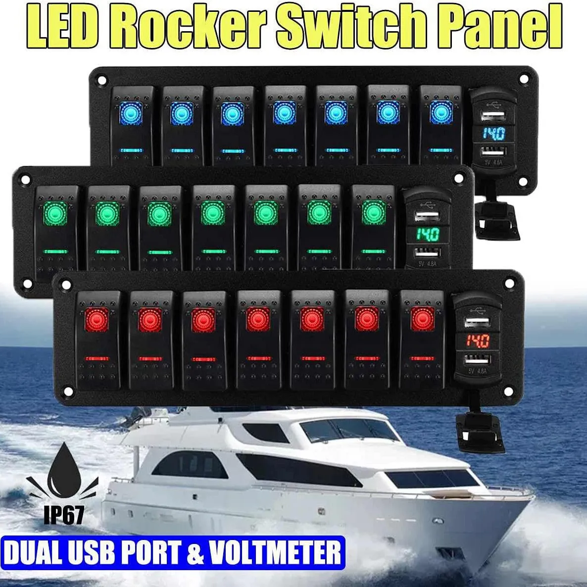 ڵ  ؾ Ʈ Ŀ ġ г, ȸ ܱ,  USB , Ʈ  , 8 , 12V, 24V