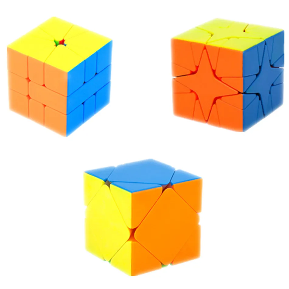 MoYu 3-teiliges Set SQ1+Skew+Polaris Zauberwürfel Unregelmäßig Veränderbarer Professioneller Speedcube 3x3x3 Puzzle Cubo Magico Spielzeug Geschenke