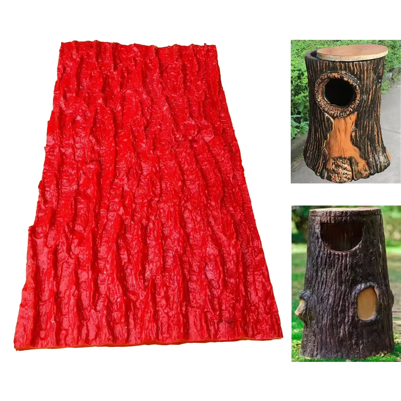Simulated Bark Texture Silicone Mold Garden Cement Production Fake Tree Press Mold Home Landscape Decoration